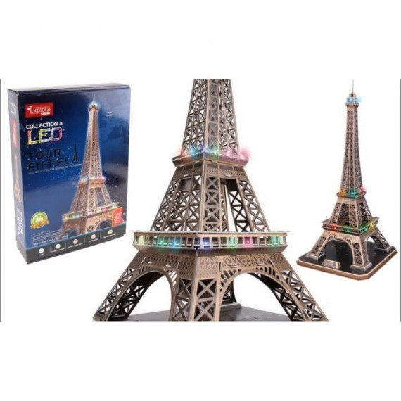 Puzzle 3D lumineux - Tout Eiffel - Jeu de construction - EXPLORA - 84 pieces - Des 8 ans