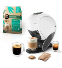 KRUPS Machine a café NESCAFÉ Dolce Gusto, Dosettes compostables, Néo Blanc KP850110
