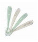 Lot de 4 cuilleres - BEABA - 913553- 1er âge - Silicone - Velvet grey / Sage green