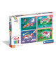 CLEMENTONI - Puzzle 4 en 1 - A Day with Unicorns