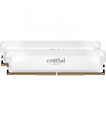 CRUCIAL Mémoire RAM DDR5 PRO - Overclocking Edition - Kit 64GB (2 x 32GO) - 6400 MT/s - CL40 - UDIMM - Blanc