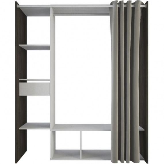 Kit dressing extensible MONTANA - Décor chene Waterford - 1 Tiroir - L 115/150 x P 50,1 x H 187 cm - Fabrication France - DEM…