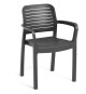 Allibert by KETER - Chloe - lot de 6 fauteuils de jardin - en résine aspect rotin tressé - gris graphite