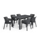 Lots de 6 Fauteuils monoblocs - empilables en résine de synthese  - forme cabriolet - imitation rotin tressé - ALLIBERT BY KE…