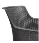 Lots de 6 Fauteuils monoblocs - empilables en résine de synthese  - forme cabriolet - imitation rotin tressé - ALLIBERT BY KE…