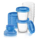 Pots de conservation - PHILIPS AVENT - Lait maternel - 10 pots 180ml + 2 adaptateurs