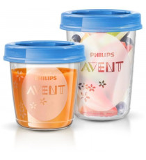 Set de pots de conservation - PHILIPS AVENT - Purées - 10x180ml + 10x240ml + 20 couvercles + Cuillere de sevrage + Recettes