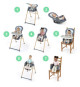 INGENUITY Chaise haute 7 en 1  de la naissance jusqu'a 5 ans Proper Positioner - Chambray- Transat bébé, réhausseur, siege