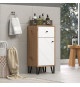 Touch armoire de salle de bain mat blanc, chene décor.