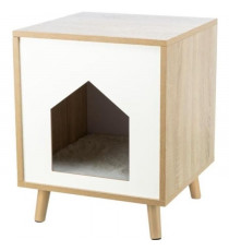 Abri - TRIXIE - Isa - Aspect bois - 40 x 50 x 40 cm - Brun clair / Blanc