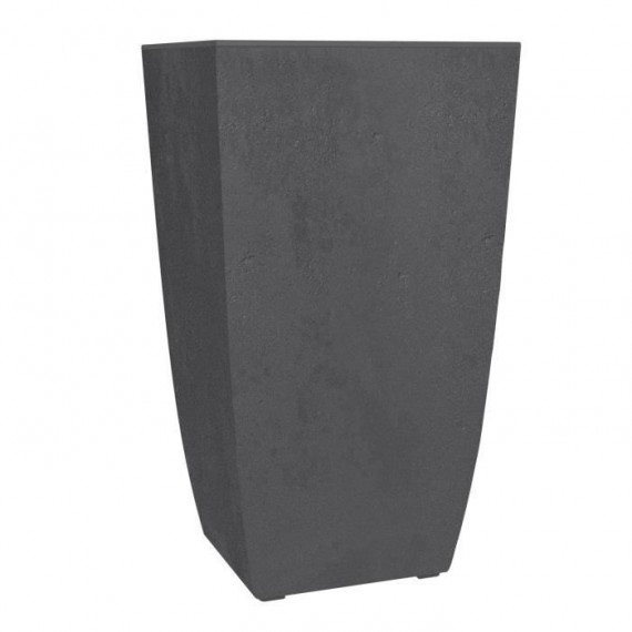 Bac a fleurs - DIVA BASALT - Gris anthracite - Carré haut -  42 L - 43,5 x 43,5 x H.78.2 cm - EDA - Bac intérieur amovible