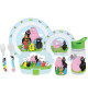 Lot vaisselle - FUN HOUSE - BARBAPAPA  - Verre, assiette Ø22 cm et Ø16 cm, couverts, gourde et boite goûter