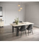 Ensemble séjour - Enfilade, Buffet haut, Table allonge - KENT - Chene de fil / Sidewalk - DEMEYERE