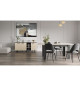 Ensemble séjour - Enfilade, Buffet haut, Table allonge - KENT - Chene de fil / Sidewalk - DEMEYERE
