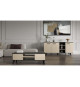 Ensemble salon - Enfilade, buffet haut, table basse - KENT- Chene de fil / Sidewalk - DEMEYERE