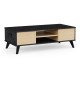 Table basse - KENT - Rectangulaire - Chene de file / Sidewalk - 2 tiroirs - 1 rayon - Pieds - 106,6 x 50,1 x 35,2 cm