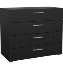 Commode - PEPE - 4 tiroirs - Noir frene - 80,2 x 40,25 x 68,1 cm