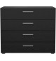 Commode - PEPE - 4 tiroirs - Noir frene - 80,2 x 40,25 x 68,1 cm