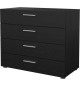 Commode - PEPE - 4 tiroirs - Noir frene - 80,2 x 40,25 x 68,1 cm