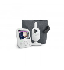Babyphone Vidéo - Portée : 300 metres / Écran couleur de 3,5' avec zoom x 2 / Berceuses - Veilleuse -Température - Mode Éco /