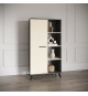 Ensemble salon - Banc TV, Table basse, Buffet haut - KENT - Chene de fil / Sidewalk - DEMEYERE