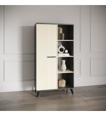 Ensemble salon - Banc TV, Table basse, Buffet haut - KENT - Chene de fil / Sidewalk - DEMEYERE