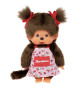 Peluche singe - BANDAI - Monchhichi Tablier a Fleurs - 20 cm