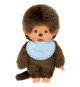Peluche singe - BANDAI - Monchhichi Bavoir Bleu Ciel - 20 cm