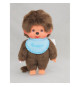Peluche singe - BANDAI - Monchhichi Bavoir Bleu Ciel - 20 cm