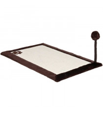 Tapis griffoir avec jouet - TRIXIE - Tapis en sisal / Peluche - 70 x 45 cm - Naturel / Brun