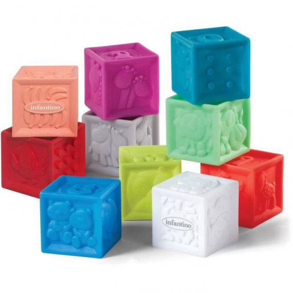 INFANTINO Sac vinyle 10 cubes sensoriels
