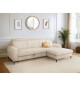 Canapé d'angle convertible - 4 places - NIZZA - Velours côtelé Beige - Coffre - 250 x 166 x 92/104 cm