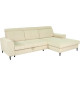 Canapé d'angle convertible - 4 places - NIZZA - Velours côtelé Beige - Coffre - 250 x 166 x 92/104 cm