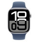 Apple Watch Series 10 GPS + Cellular - 46mm - Boîtier Silver Aluminium - Bracelet Denim Sport Band - M/L