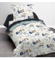 Housse de couette enfant 140x200 cm avec 1 taie d'oreiller 63x63 cm Parure de lit Polyester First 1.11