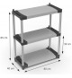 Étagere plastique - TOOD - 3 tablettes - Charge 80 kg par tablette - 80x40x85 cm - Noir/gris