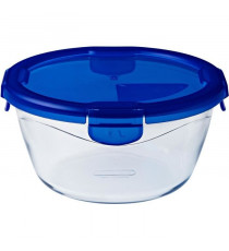 PYREX COOK&GO Plat de conservation rond 1,6l 20cm + Couvercle bleu