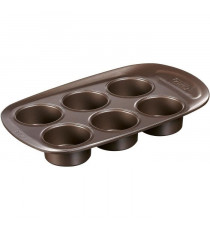 Moule a muffin - PYREX - 1452001 - Rond - Acier carbone - Antiadhésif - 6 cavités
