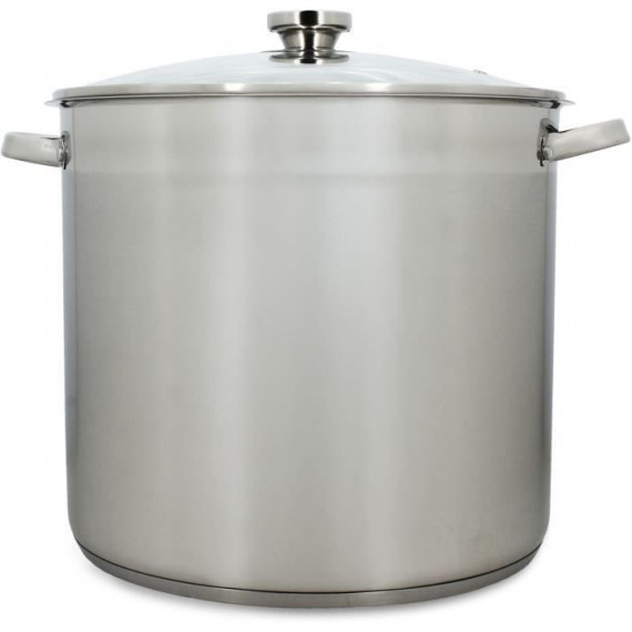 Marmite avec couvercle - MENASTYL - 4615451 - En acier inoxydable - 17 litres - 32 cm - Tous feux dont induction