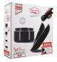 Batterie de cuisine - Induction - MENASTYL - 6020437 - Aluminium antiadhésif - 5 pieces - Poignée amovible - Noir