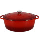 Cocotte - MENASTYL - 6020103 - Ovale - En fonte acier émaillé - Rouge - 9 litres