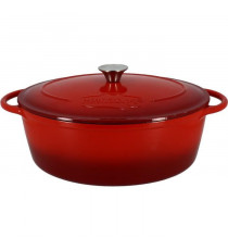 Cocotte - MENASTYL - 6020103 - Ovale - En fonte acier émaillé - Rouge - 9 litres