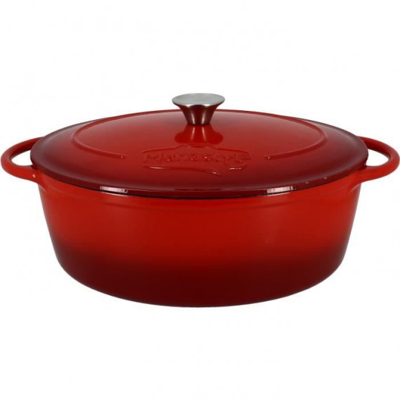 Cocotte - MENASTYL - 6020103 - Ovale - En fonte acier émaillé - Rouge - 9 litres