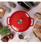 Cocotte - MENASTYL - 6020105 - Ronde - En fonte acier émaillé - Rouge - 7 litres
