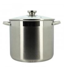 Marmite avec couvercle - MENASTYL - 4615455 - En acier inoxydable - 9 litres - Tous feux dont induction
