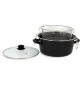 Friteuse - MENASTYL - 3645580 - En acier émaillé - Noir - 26 cm - Avec couvercle et panier - Tous feux dont induction
