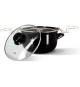 Friteuse - MENASTYL - 3645580 - En acier émaillé - Noir - 26 cm - Avec couvercle et panier - Tous feux dont induction