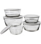 Set de 5 bols - MENASTYL - 5039038 - 150 ml, 230 ml, 400 ml, 610 ml et 940 ml - Couvercles en plastique durable