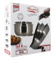 Batterie de cuisine - Induction - MENASTYL - 7930018 - Inox - 6 pieces - Poignée amovible - Gris