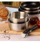 Batterie de cuisine - Induction - MENASTYL - 7930018 - Inox - 6 pieces - Poignée amovible - Gris
